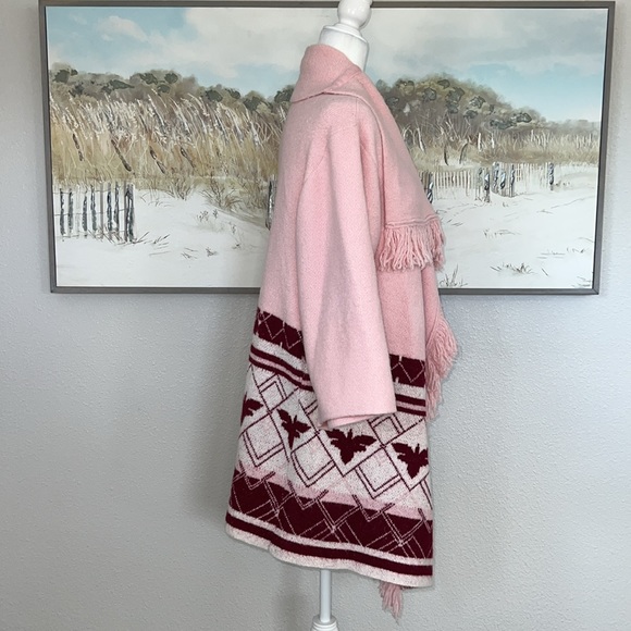 G.I.L.l. Jacquard Blanket Cardigan Sweater in Blush Pink | Size XS/S - Picture 4 of 9